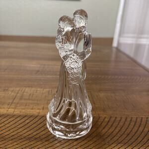 VTG PRINCESS HOUSE 24% Lead Crystal Glass BRIDE & GROOM Statue Cake Topper